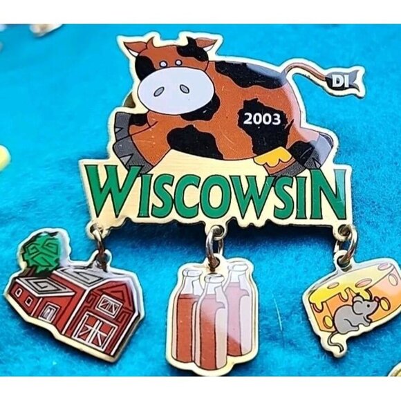 Jewelry - WI DI Pin Destination Imagination💥 2003 WISCOWSIN WITH CHARMS COW💥 OM205